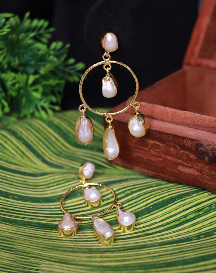 Ocean Glow Chandbali Earrings